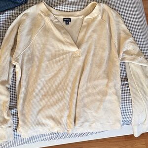 GAP Cream Waffle Knit Top